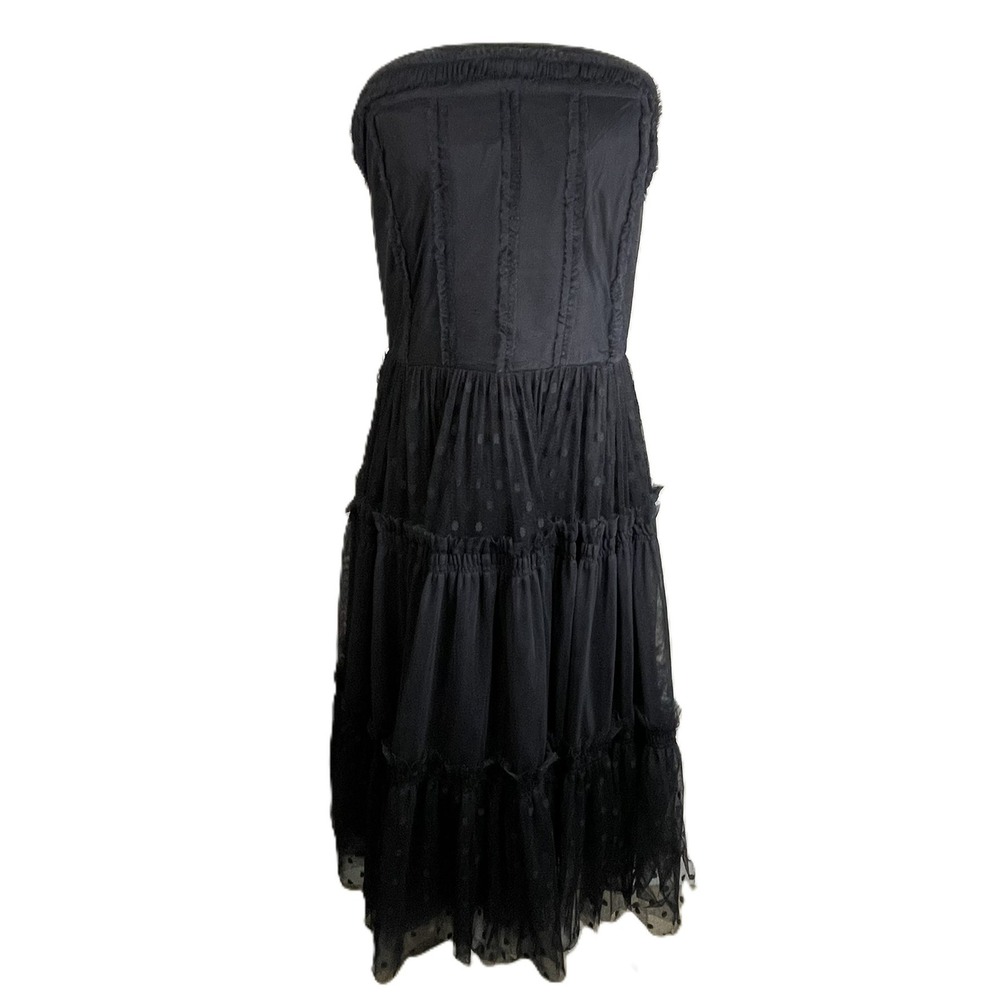 Moulinette Soeurs Strapless Black Midi Dress
